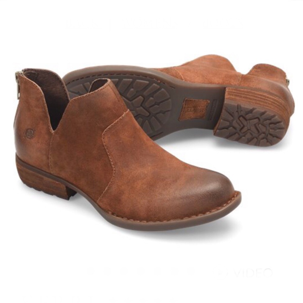 Born NWOB KERRI Brown Rust Side Cut Out Bootie 8.5